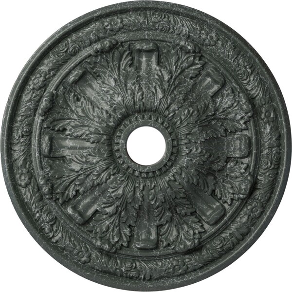 Ekena Millwork Flagstone Medallion (Canopies up to 3 7/8"), 30"OD x 3 7/8"ID x 3 1/4"P, Athenian Green Crackle CM30FLAGC - main